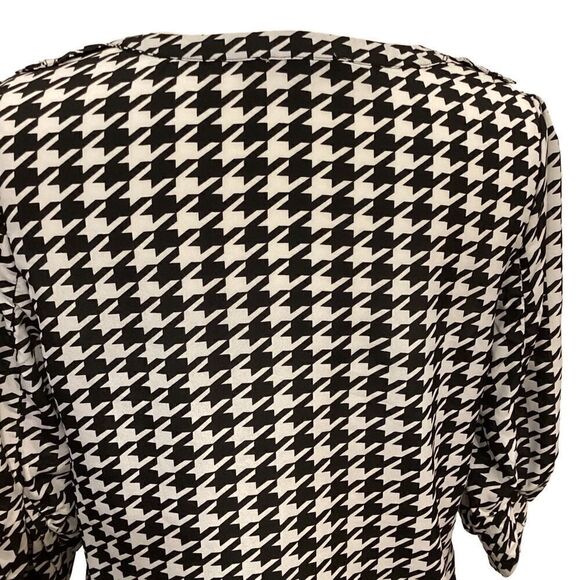 41 Hawthorn Houndstooth Blouse Black White Small - Picture 5 of 13